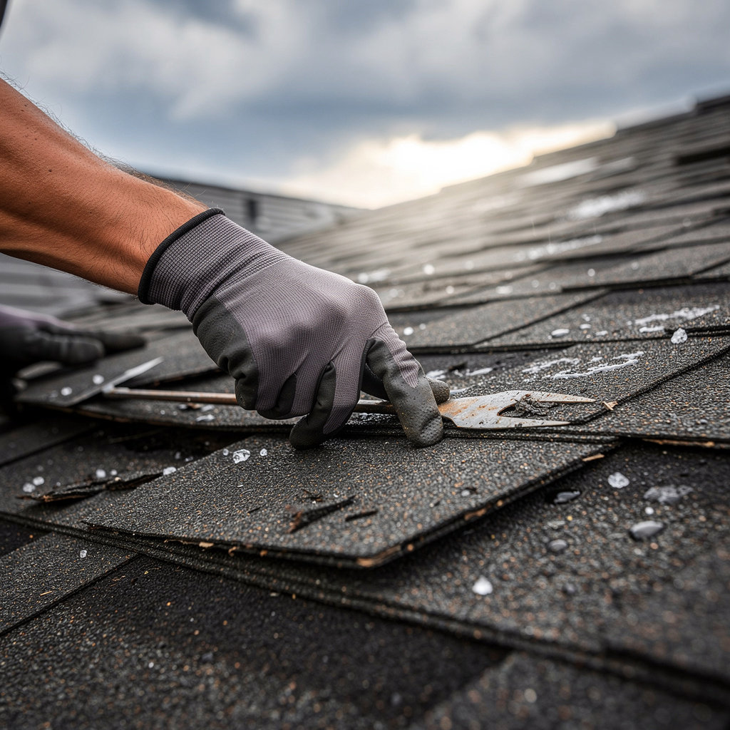 Denver Pro Roofing expert inspecting residential roof for hail and storm damage in Denver, CO